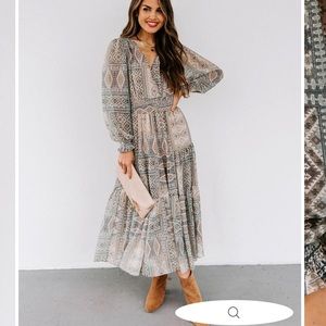 Louisa Smocked Tiered Midi Dress